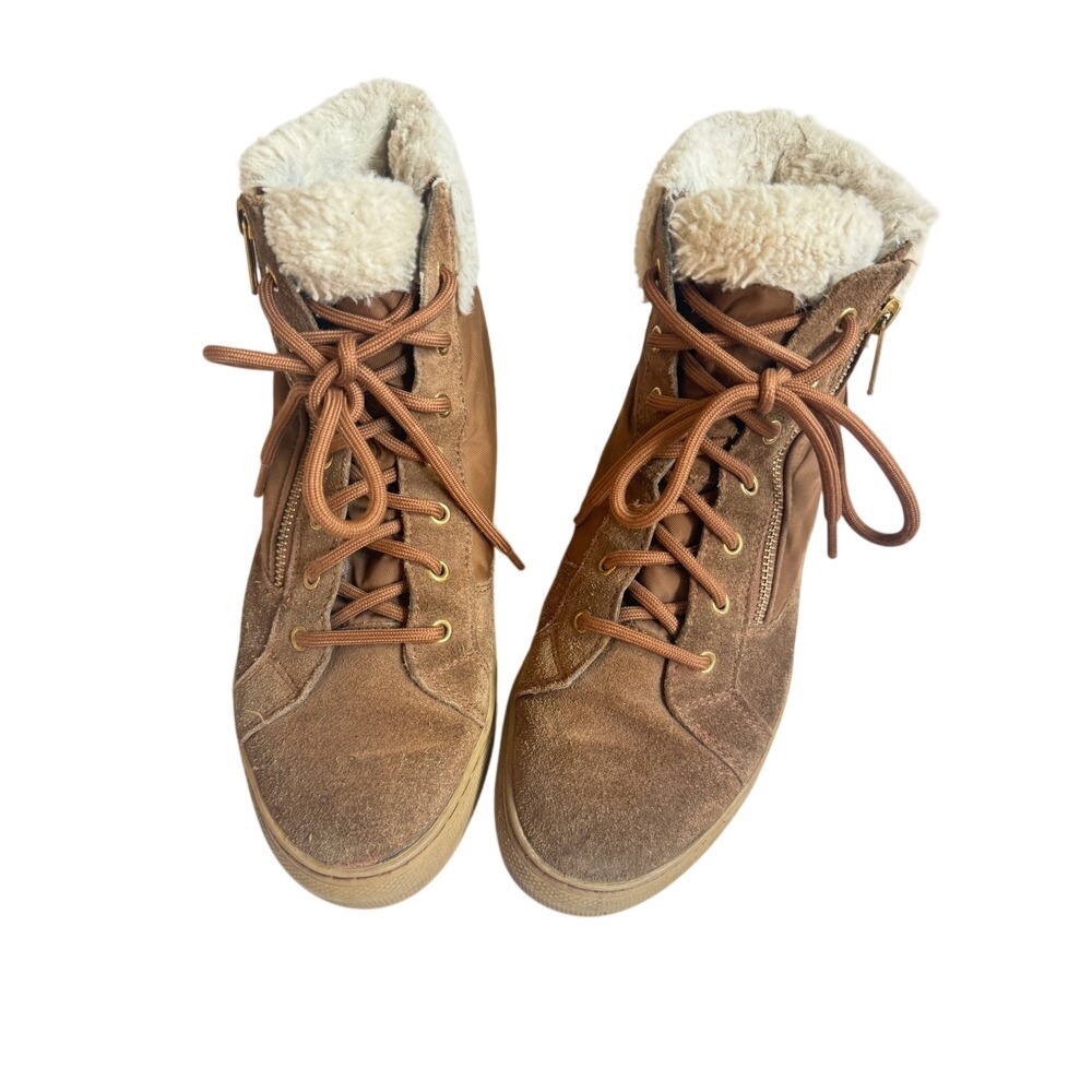 Skechers Womens Brown Faux Fur Lined High Top Sneaker Boots 44905 Size 7